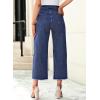 imageSidefeel Womens Jeans High Waisted Wide Leg Loose Fit Straight Leg Zimbaplatinum Cropped Denim PantsBlue
