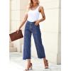 imageSidefeel Womens Jeans High Waisted Wide Leg Loose Fit Straight Leg Zimbaplatinum Cropped Denim PantsBlue