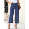 imageSidefeel Womens Jeans High Waisted Wide Leg Loose Fit Straight Leg Zimbaplatinum Cropped Denim PantsBlue