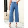 imageSidefeel Womens Jeans High Waisted Wide Leg Loose Fit Straight Leg Zimbaplatinum Cropped Denim PantsMist Blue