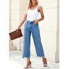 imageSidefeel Womens Jeans High Waisted Wide Leg Loose Fit Straight Leg Zimbaplatinum Cropped Denim PantsMist Blue