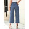 imageSidefeel Womens Jeans High Waisted Wide Leg Loose Fit Straight Leg Zimbaplatinum Cropped Denim PantsSky Blue