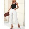 imageSidefeel Womens Jeans High Waisted Wide Leg Loose Fit Straight Leg Zimbaplatinum Cropped Denim PantsWhite