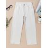 imageSidefeel Womens Jeans High Waisted Wide Leg Loose Fit Straight Leg Zimbaplatinum Cropped Denim PantsWhite