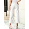 imageSidefeel Womens Jeans High Waisted Wide Leg Loose Fit Straight Leg Zimbaplatinum Cropped Denim PantsWhite