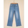 imageSidefeel Womens Wide Leg Jeans High Waisted Strechy Raw Hem Zimbaplatinum Denim PantsE Light Blue