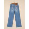 imageSidefeel Womens Wide Leg Jeans High Waisted Strechy Raw Hem Zimbaplatinum Denim PantsE Light Blue