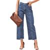 imageSidefeel Womens Jeans High Waisted Wide Leg Loose Fit Straight Leg Zimbaplatinum Cropped Denim PantsA Sky Blue