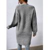 imageSidefeel Womens 2025 Fall Outfits Long Sleeve Open Front Striped Cardigan Sweaters Chevron Chunky Knit Sweaters CoatBlack and White