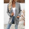 imageSidefeel Womens 2025 Fall Outfits Long Sleeve Open Front Striped Cardigan Sweaters Chevron Chunky Knit Sweaters CoatBlack and White