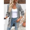imageSidefeel Womens 2025 Fall Outfits Long Sleeve Open Front Striped Cardigan Sweaters Chevron Chunky Knit Sweaters CoatBlack and White