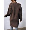imageSidefeel Womens 2025 Fall Outfits Long Sleeve Open Front Striped Cardigan Sweaters Chevron Chunky Knit Sweaters CoatBrown