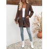 imageSidefeel Womens 2025 Fall Outfits Long Sleeve Open Front Striped Cardigan Sweaters Chevron Chunky Knit Sweaters CoatBrown