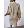 imageSidefeel Womens 2025 Fall Outfits Long Sleeve Open Front Striped Cardigan Sweaters Chevron Chunky Knit Sweaters CoatKhaki