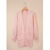 imageSidefeel Womens 2025 Fall Outfits Long Sleeve Open Front Striped Cardigan Sweaters Chevron Chunky Knit Sweaters CoatPink