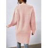 imageSidefeel Womens 2025 Fall Outfits Long Sleeve Open Front Striped Cardigan Sweaters Chevron Chunky Knit Sweaters CoatPink