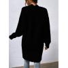 imageSidefeel Womens 2025 Fall Outfits Long Sleeve Open Front Striped Cardigan Sweaters Chevron Chunky Knit Sweaters CoatSolid Black