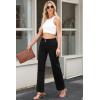 imageSidefeel Womens Jeans High Waisted Straight Leg Stretchy Jeans Trendy Welt Pockets Loose Wide Leg Zimbaplatinum Denim PantsBlack