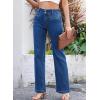 imageSidefeel Womens Jeans High Waisted Straight Leg Stretchy Jeans Trendy Welt Pockets Loose Wide Leg Zimbaplatinum Denim PantsBlue