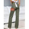 imageSidefeel Womens Jeans High Waisted Straight Leg Stretchy Jeans Trendy Welt Pockets Loose Wide Leg Zimbaplatinum Denim PantsGreen