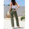 imageSidefeel Womens Jeans High Waisted Straight Leg Stretchy Jeans Trendy Welt Pockets Loose Wide Leg Zimbaplatinum Denim PantsGreen