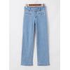 imageSidefeel Womens Jeans High Waisted Straight Leg Stretchy Jeans Trendy Welt Pockets Loose Wide Leg Zimbaplatinum Denim PantsIceland Blue