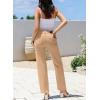 imageSidefeel Womens Jeans High Waisted Straight Leg Stretchy Jeans Trendy Welt Pockets Loose Wide Leg Zimbaplatinum Denim PantsKhaki