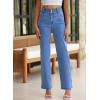 imageSidefeel Womens Jeans High Waisted Straight Leg Stretchy Jeans Trendy Welt Pockets Loose Wide Leg Zimbaplatinum Denim PantsSky Blue