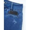 imageSidefeel Womens Jeans High Waisted Straight Leg Stretchy Jeans Trendy Welt Pockets Loose Wide Leg Zimbaplatinum Denim PantsU Blue