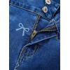 imageSidefeel Womens Jeans High Waisted Straight Leg Stretchy Jeans Trendy Welt Pockets Loose Wide Leg Zimbaplatinum Denim PantsU Blue