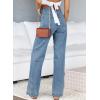 imageSidefeel Womens Jeans High Waisted Straight Leg Stretchy Jeans Trendy Welt Pockets Loose Wide Leg Zimbaplatinum Denim PantsVintage Blue