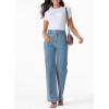 imageSidefeel Womens Jeans High Waisted Straight Leg Stretchy Jeans Trendy Welt Pockets Loose Wide Leg Zimbaplatinum Denim PantsVintage Blue