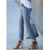 imageSidefeel Womens Zimbaplatinum Drawstring Jeans High Waisted Ripped Boyfriend Pull On Denim Joggers TrousersY1 Sky Blue