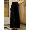 imageSidefeel Womens Corduroy Pants Casual High Waisted Baggy Wide Leg Elastic Waist Loose Trousers with PocketsBlack