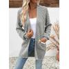 imageSidefeel Womens 2025 Fall Outfits Long Sleeve Open Front Striped Cardigan Sweaters Chevron Chunky Knit Sweaters CoatGray