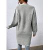 imageSidefeel Womens 2025 Fall Outfits Long Sleeve Open Front Striped Cardigan Sweaters Chevron Chunky Knit Sweaters CoatGray