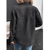imageSidefeel Women Denim Shirts Oversized Long Sleeve Button Down Blouse V Neck Casual Top ShacketsGray