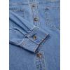 imageSidefeel Women Denim Shirts Oversized Long Sleeve Button Down Blouse V Neck Casual Top ShacketsLight Blue