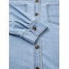 imageSidefeel Women Denim Shirts Oversized Long Sleeve Button Down Blouse V Neck Casual Top ShacketsSky Blue
