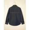 imageSidefeel Women Denim Shirts Oversized Long Sleeve Button Down Blouse V Neck Casual Top ShacketsVintage Blue