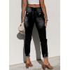 imageSidefeel Womens Ripped Jeans Straight Leg Distressed Boyfriend Denim PantsPure Black