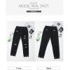 imageSidefeel Womens Ripped Jeans Straight Leg Distressed Boyfriend Denim PantsPure Black