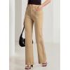 imageSidefeel Womens Wide Leg Jeans High Waisted Tummy Control Stretchy Pockets Front Straight Leg JeansKhaki