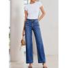 imageSidefeel Womens Straight Leg Jeans High Waisted Stretchy Tummy Control Wide Leg Denim Pants Fall OutfitsDark Blue