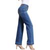 imageSidefeel Womens Straight Leg Jeans High Waisted Stretchy Tummy Control Wide Leg Denim Pants Fall OutfitsDark Blue