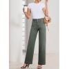 imageSidefeel Womens Straight Leg Jeans High Waisted Stretchy Tummy Control Wide Leg Denim Pants Fall OutfitsGeen