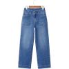 imageSidefeel Womens Straight Leg Jeans High Waisted Stretchy Tummy Control Wide Leg Denim Pants Fall OutfitsLight Blue