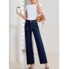 imageSidefeel Womens Straight Leg Jeans High Waisted Stretchy Tummy Control Wide Leg Denim Pants Fall OutfitsNavy Blue