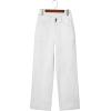 imageSidefeel Womens Straight Leg Jeans High Waisted Stretchy Tummy Control Wide Leg Denim Pants Fall OutfitsWhite