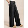 imageSidefeel Womens Wide Leg Jeans High Waisted Stretchy Jeans Straight Leg Trendy Patchwork Loose Fit Denim PantsBlack